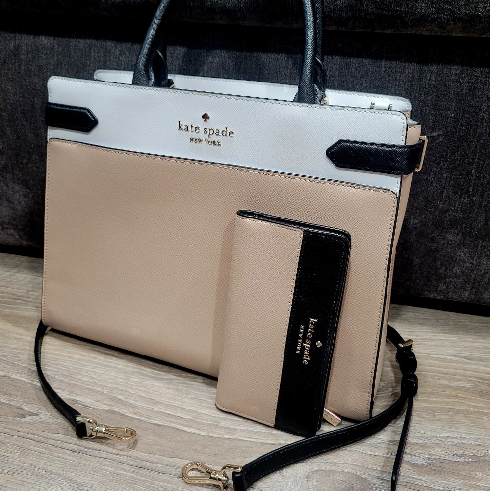 🏷1 DAY SALE🏷LIKE NEW🍂Kate Spade Large Staci Satchel And Matching Wallet🍂